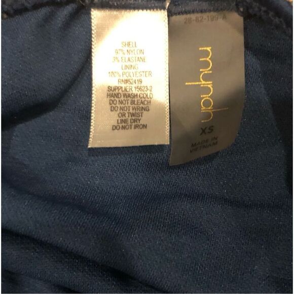 Mynah navy blue crinkle pattern bikini top and bottoms Size M - Picture 4 of 5